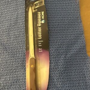 ACME Stainless Steel Letter Opener with Dark Wood Handle